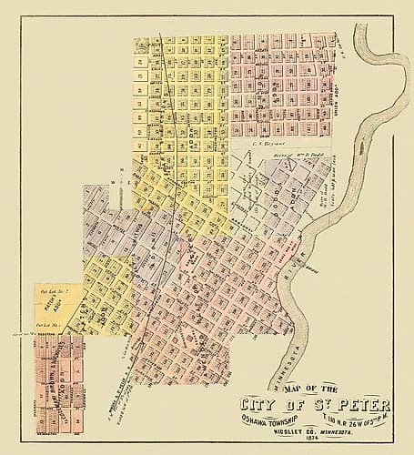 Saint Peter Minnesota - Andreas 1874 Vintage Print