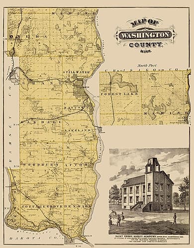 Washington Minnesota Landowner - Andreas 1874 Vintage Print