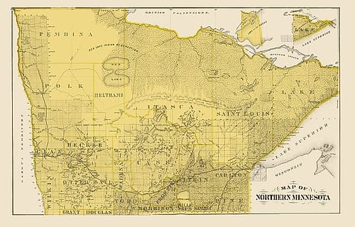Northern Minnesota - Andreas 1874 Vintage Print