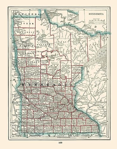 Minnesota - Rathbun 1893 Vintage Print