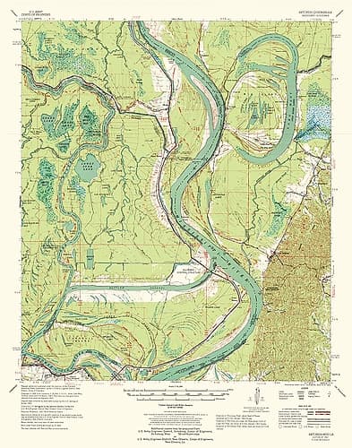Artonish Mississippi Quad - USGS 1967 Vintage Print