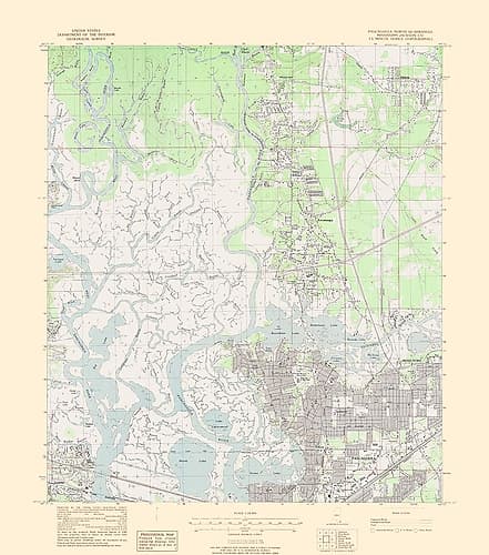 North Pascagoula Mississippi Quad - USGS 1979 Vintage Print
