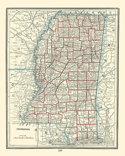 Mississippi - Rathbun 1893 Vintage Print