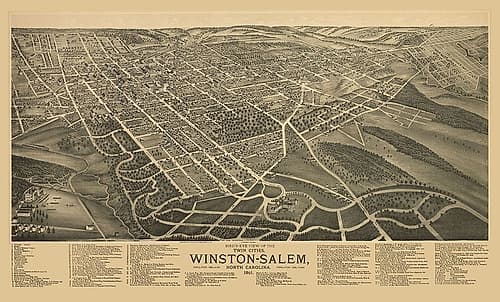 Winston Salem North Carolina - Ruger 1891 Vintage Print