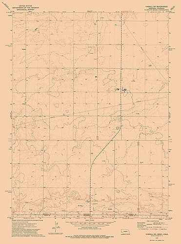 South West Kimball Nebraska Quad - USGS 1972 Vintage Print