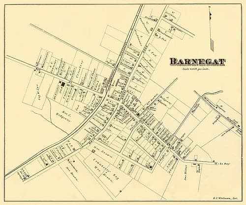 Barnegat New Jersey Landowner - Woolman 1878 Vintage Print