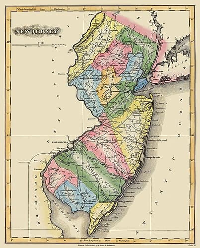 New Jersey - Lucas 1823 Vintage Print
