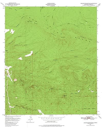 Reading Mountain New Mexico Quad - USGS 1950 Vintage Print