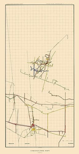 Comstock Mine Number Two Nevada - Becker 1882 Vintage Print