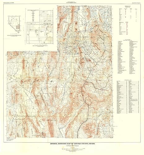 Lincoln County Minerals Nevada Mines - Tschanz Vintage Print