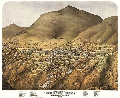 Virginia City Nevada - Koch 1875 Vintage Print