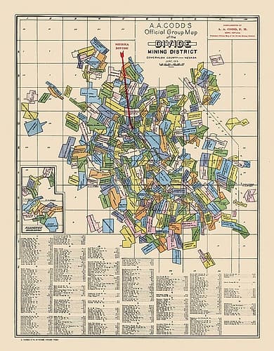 Divide Mining District Landowner Nevada - Codd Vintage Print