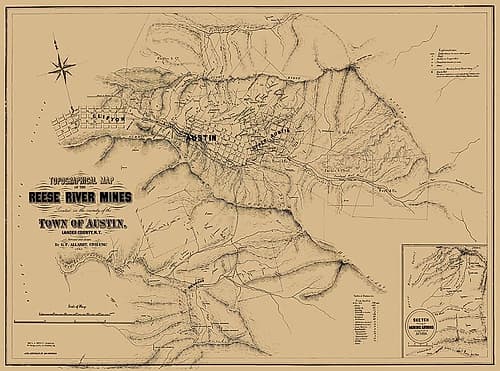 Austin Reese River Mine District Nevada Vintage Print