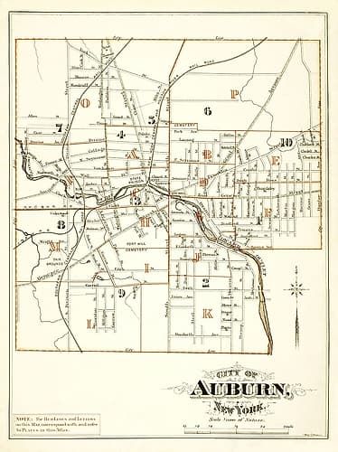Auburn New York - Mac Cormac 1875 Vintage Print
