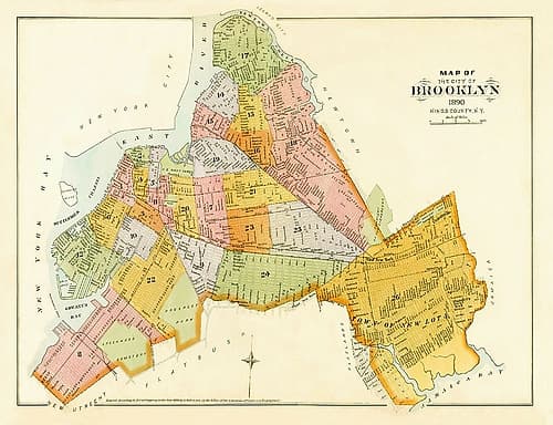 Brooklyn, Unionville New York - Robinson 1890 Vintage Print