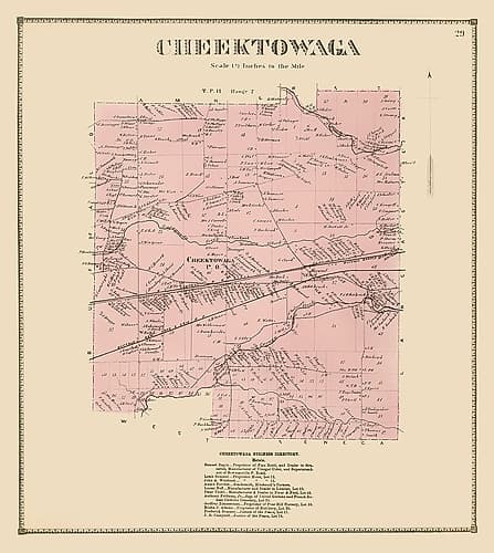Cheektowaga New York Landowner - Stone 1866 Vintage Print