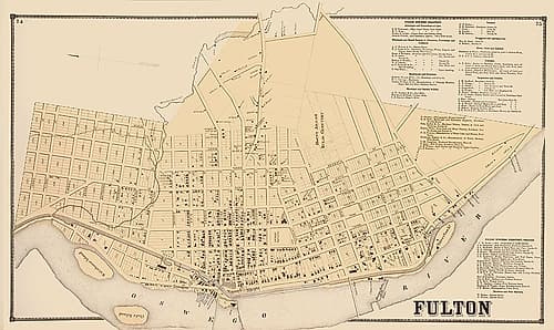 Fulton New York Landowner - Stone 1866 Vintage Print