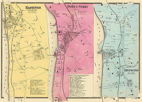 Hastings Dobbs Ferry Irvington New York Landowner Vintage Print