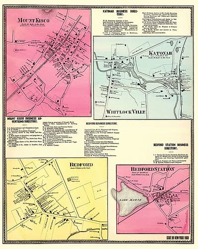 Mount Kisco New York Landowner - Beers 1868 Vintage Print