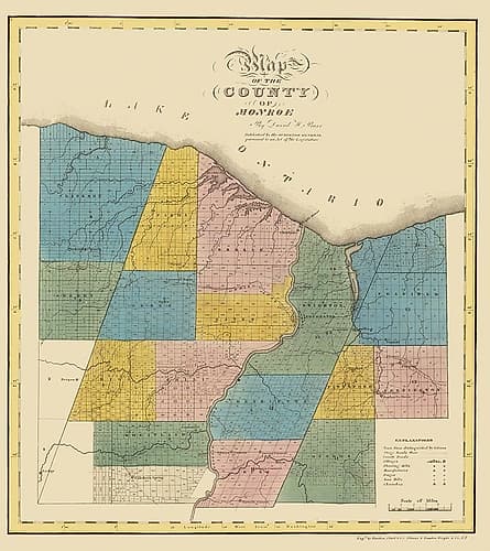 Monroe New York - Burr 1829 Vintage Print