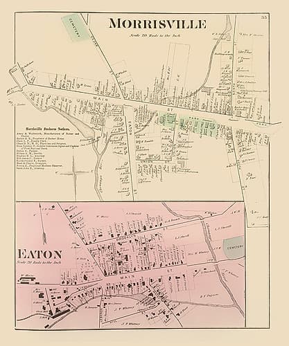 Morrisville New York Landowner - Whitman 1875 Vintage Print