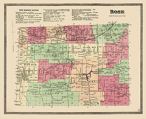 Rose New York Landowner - Beers 1874 Vintage Print