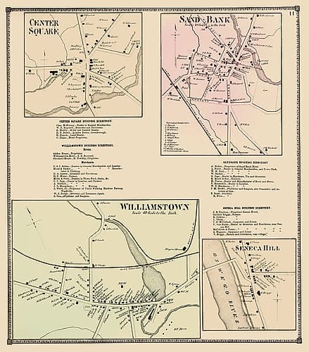 Center Sq, Sand Bank, Williamstown, Seneca Hill Vintage Print