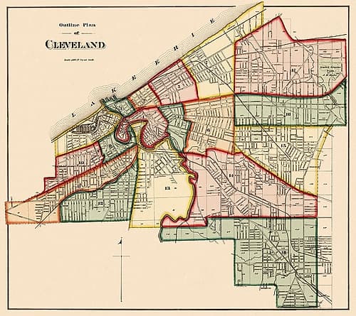 Cleveland Ohio Index - Titus 1874 Art Print by Titus