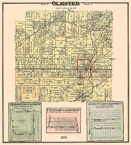 Olmsted Ohio Landowner - Titus 1876 Vintage Print