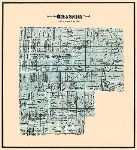 Orange Ohio Landowner - Titus 1876 Vintage Print