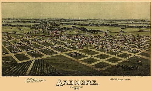 Ardmore Oklahoma - Fowler 1891 Vintage Print