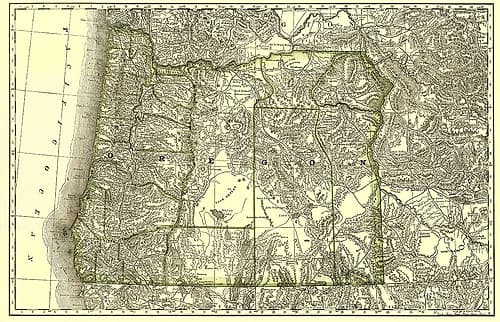 Oregon - Rand McNally 1876 Vintage Print