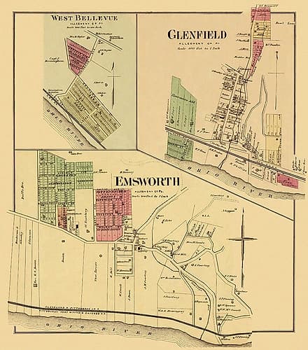 Emsworth, Glenfield Pennsylvania Landowner Vintage Print