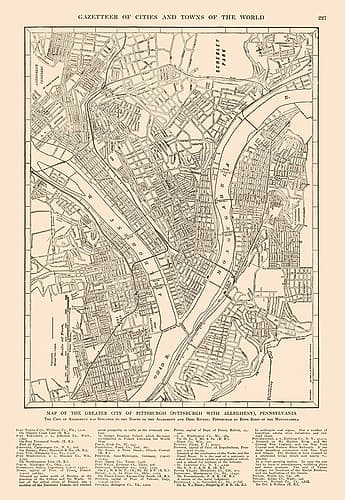 Pittsburgh  Pennsylvania - Reynold 1921 Vintage Print