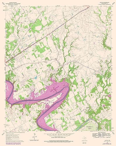 Acton Texas Quad - USGS 1961 Vintage Print