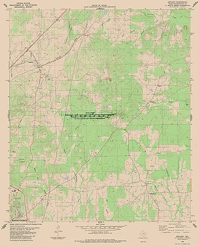 Appleby Texas Quad - USGS 1983 Vintage Print