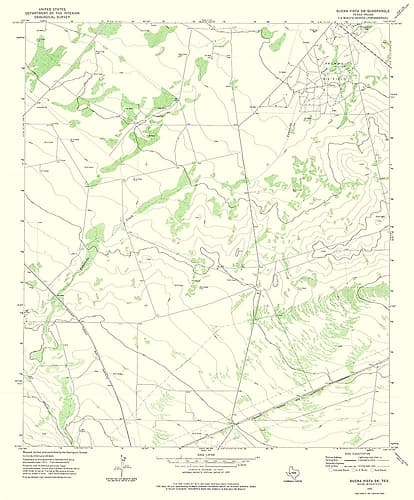 South West Buena Vista Texas Quad - USGS 1972 Vintage Print