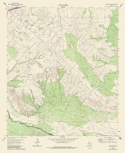 China Lake Texas Quad - USGS 1981- 23 x 28.23 Vintage Print