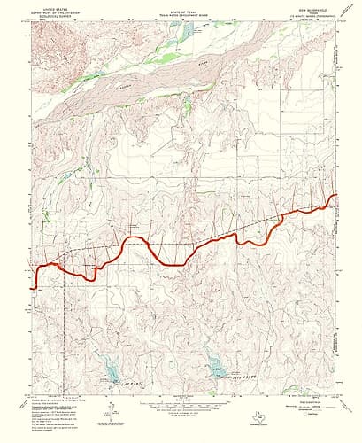 Gem Texas Quad - USGS 1969 Vintage Print