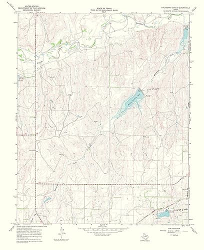 Hackberry Creek Texas Quad - USGS 1969 Vintage Print