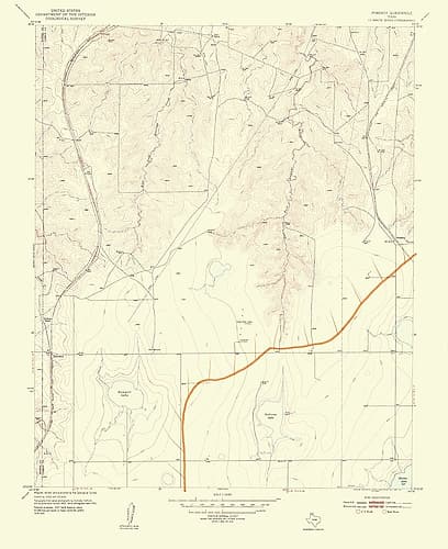 Pomeroy Texas Quad - USGS 1954 Vintage Print