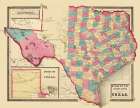 Texas - Northern Texas - Walling 1872 Art Print