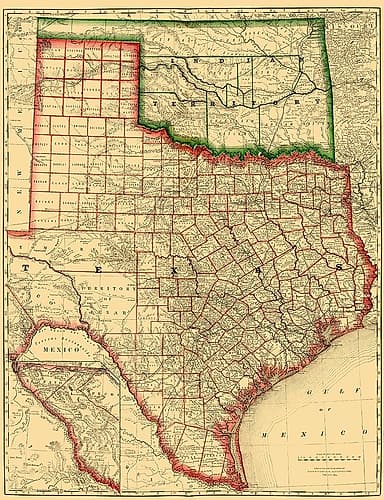 Texas - 1879 Vintage Print
