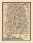 Alabama, United States - Cram 1888 Art Print