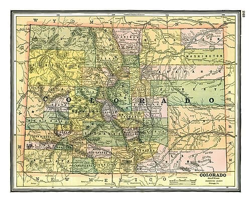 Colorado - Johnson 1888 Vintage Print