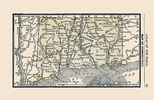 Connecticut - Alden 1886 Vintage Print
