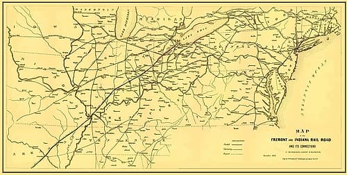 Fremont and Indiana Railroad - Arthur 1858 Vintage Print