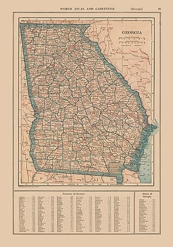 Georgia - Reynold 1921 Vintage Print