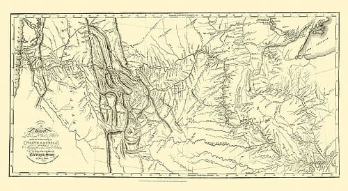 Lewis and Clark Track Across North America Vintage Print
