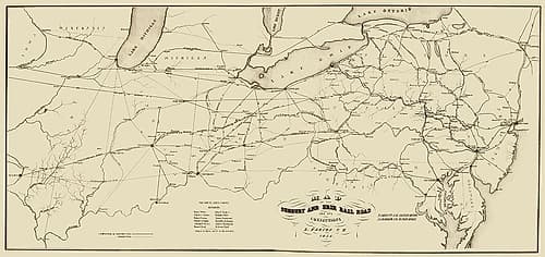 Sunbury and Erie Railroad - McLaughlin 1854 Vintage Print